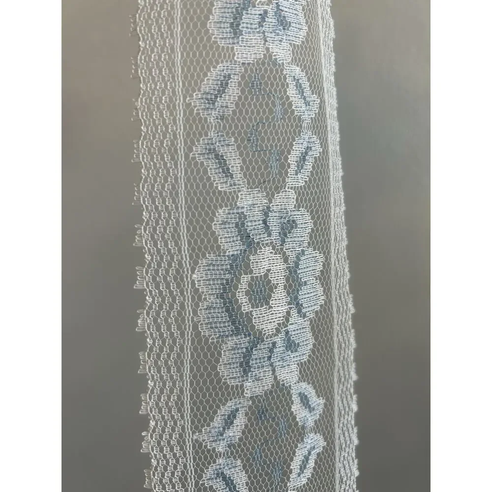 Vintage Blue Beige Lace Floral Trim Edging Crafting Sewing 3” inch 5 yds Yard